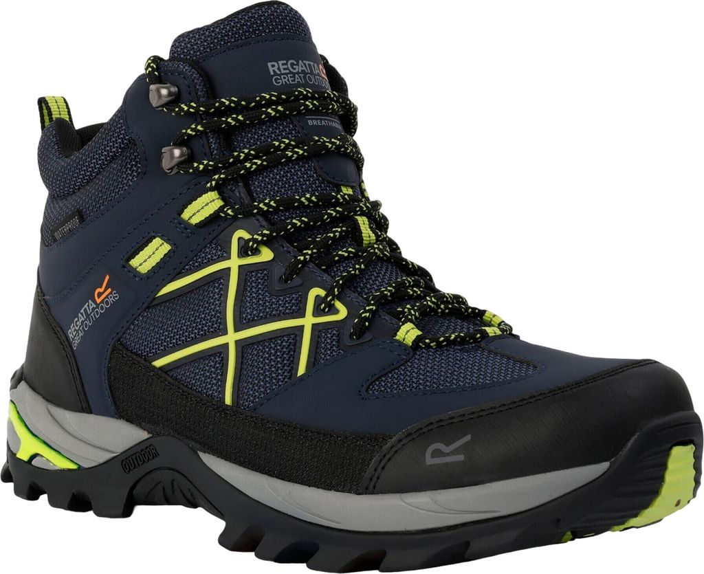 Regatta - Herren Wanderstiefel "Samaris III" RG9713 (43 EU) (Marineblau/Leuchtend Limone)