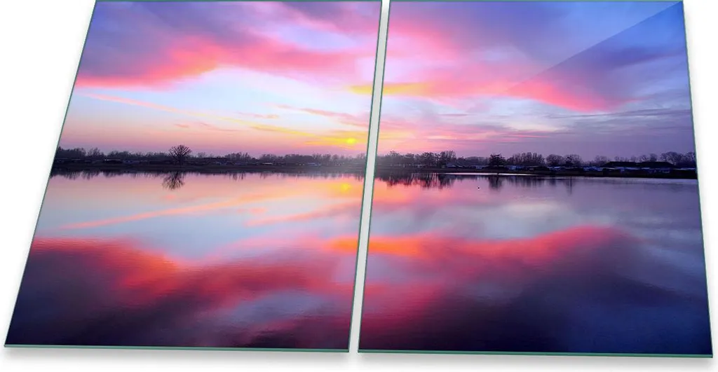 Piastra di copertura per piano cottura in ceramica 2 pezzi 2x40x52 landscape pink splashback cover