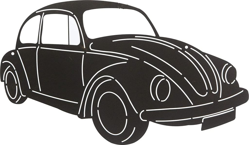 Retro Käfer Metall Rost Garagendeko Gartendeko Wandtatoo Wanddekoration zum anschrauben 50cm Oldtimer Wandbild