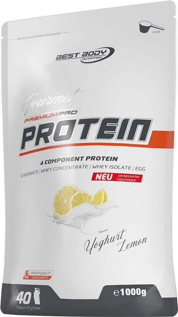Best Body Nutrition - Gourmet Premium Pro Protein - 1000 g Zipp-Beutel, 1 x 1000 g Zipp-Beutel, Geschmack: Yoghurt Lemon