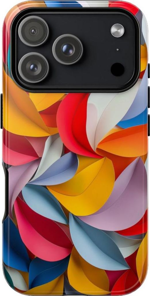 Buntes Blätter-Design im Papierschnitt-Stil – Hülle Kompatibel mit iPhone 17 Pro