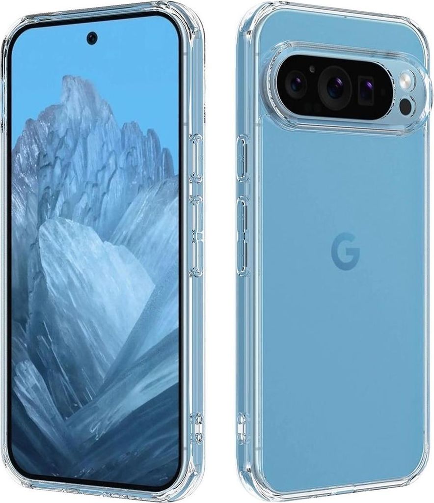 Hülle für Google Pixel 9 Pro XL Handyhülle Case Hybrid Silikon Bumper Cover Klar