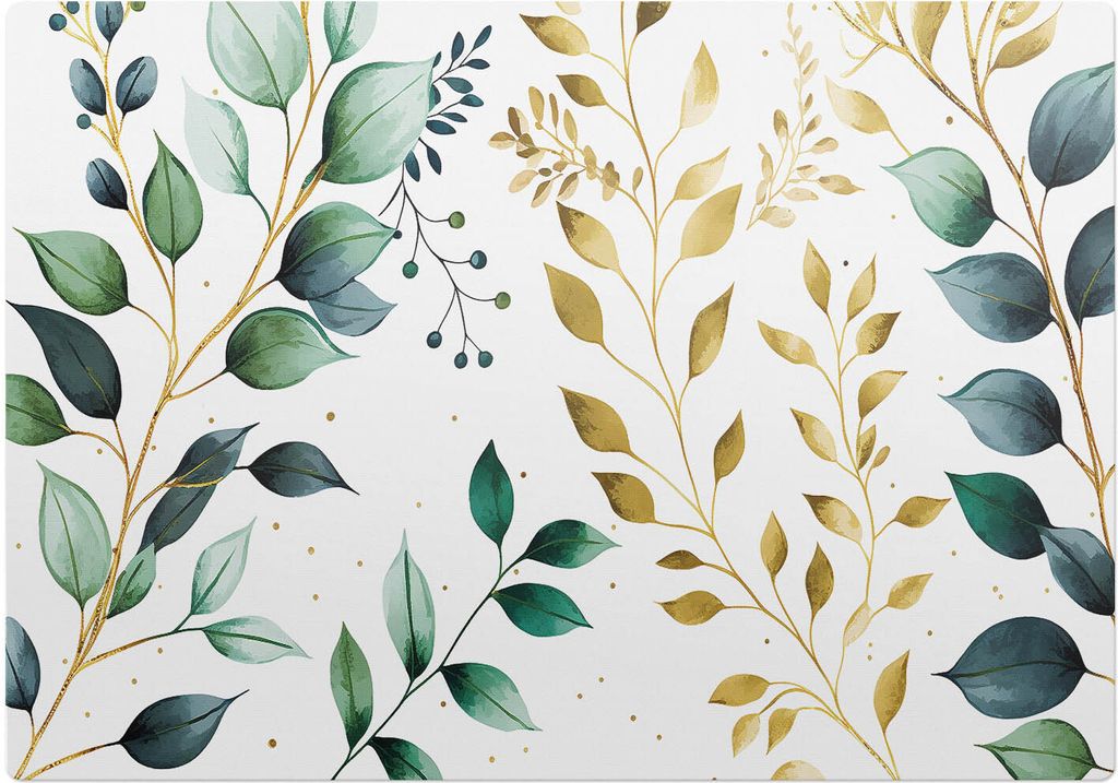 Blätter Und Zweige – Bodenschutzmatte – Rutschfest – Schutzmatte für Büro – Vinylmatte – Stuhlunterlage – 100 x 100 cm