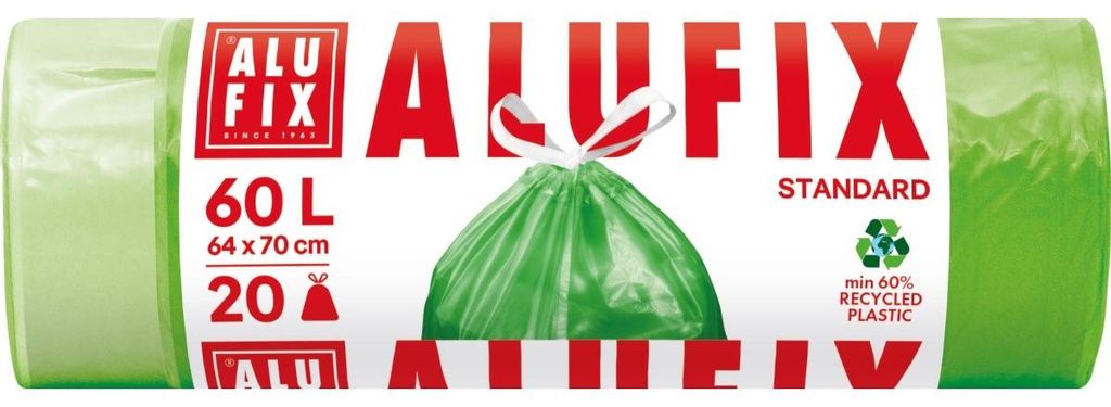 Alufix Müllsäcke 60L 20 Säcke mit Band 20 Säcke; MSZH60UNI Produktbild 