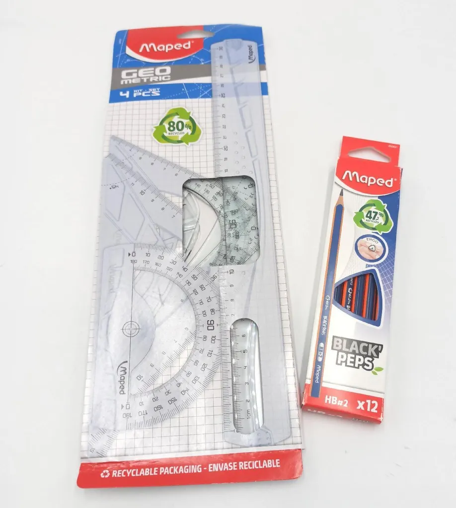 Set de Traçage Scolaire Complet Maped avec Règle et Crayons HB Navy