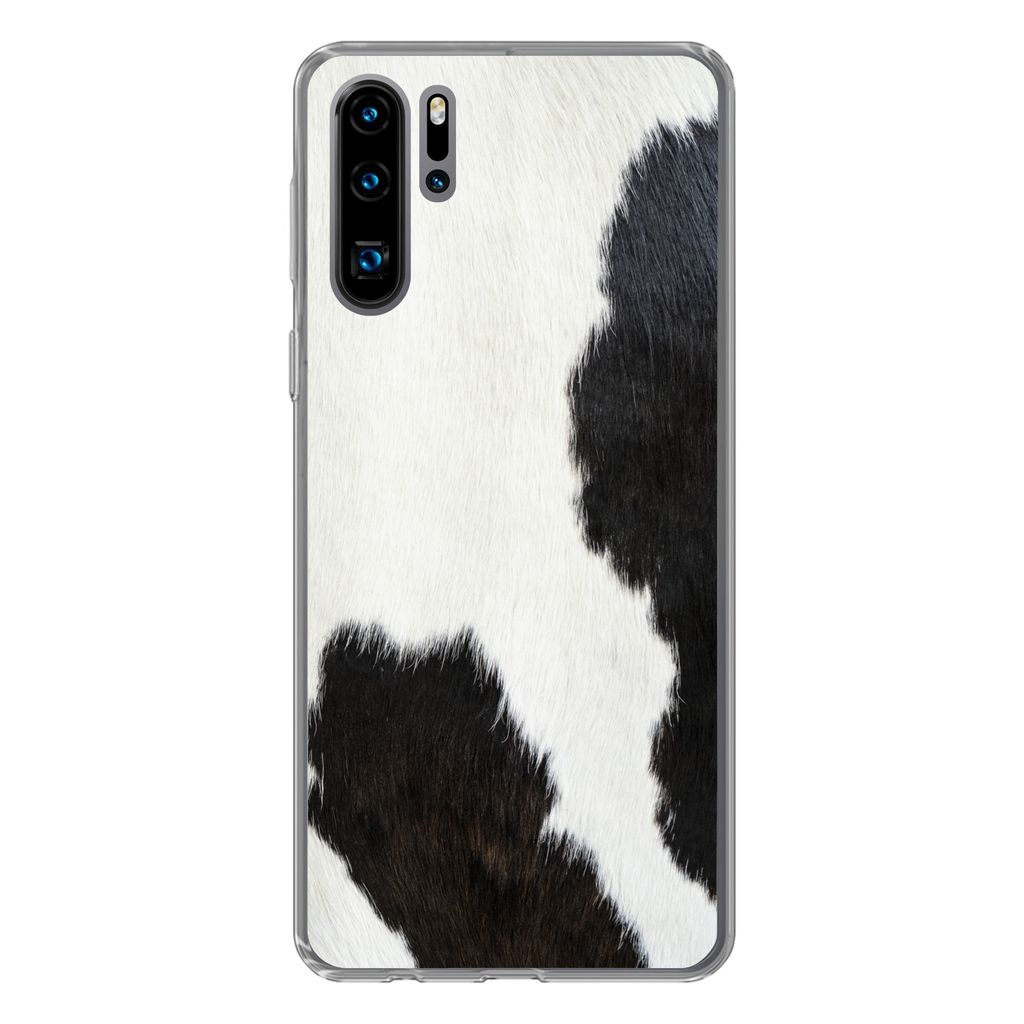 MuchoWow Handyhülle Schutzhülle Hülle für Huawei P30 Pro Tiermuster - Kühe - Pelz Silikon Softcase Handy Hülle - Schutzdeckel