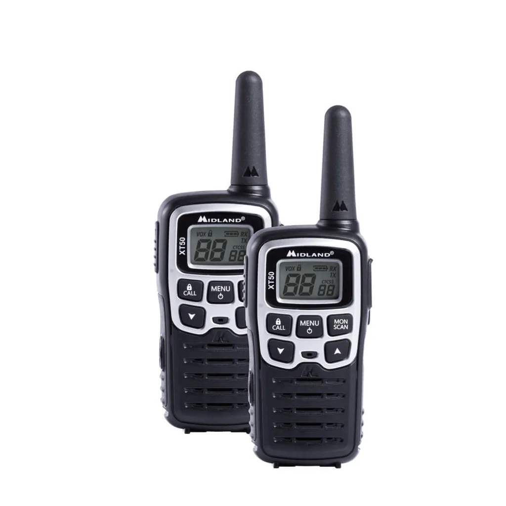 Midland XT50 Talkie-Walkie Portée 8km Fonction VOX et Recharge USB