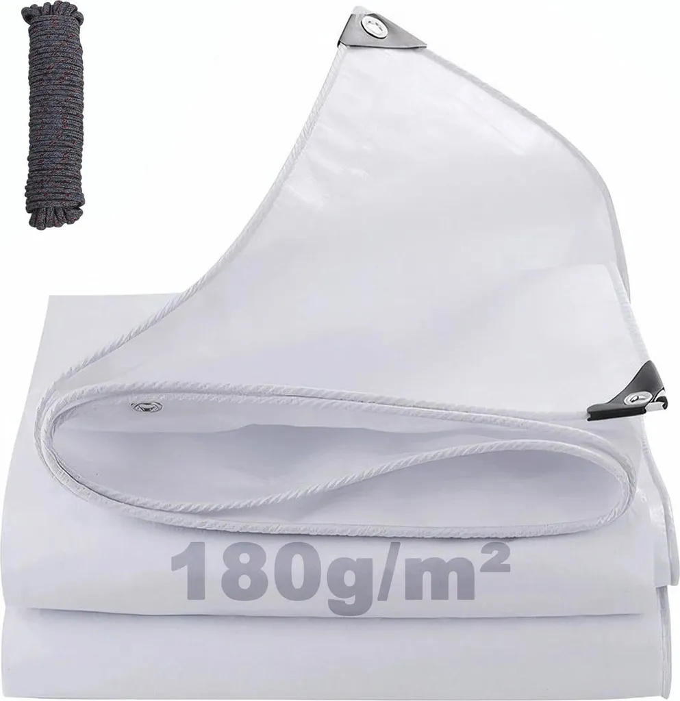 Bâche imperméable blanche 4x6m haute protection UV pour extérieur