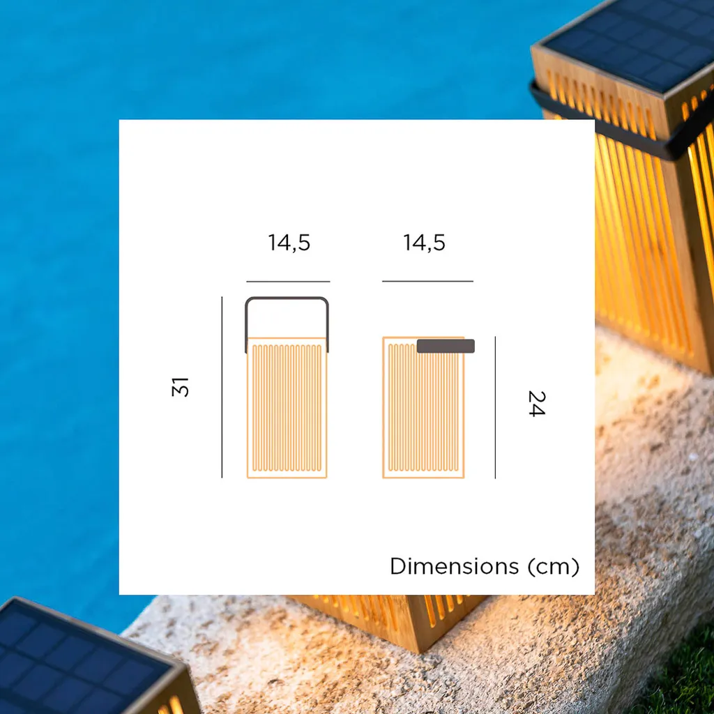 Lampe Solaire Okinawa Brune Rechargeable USB à Intensité Variable - 9