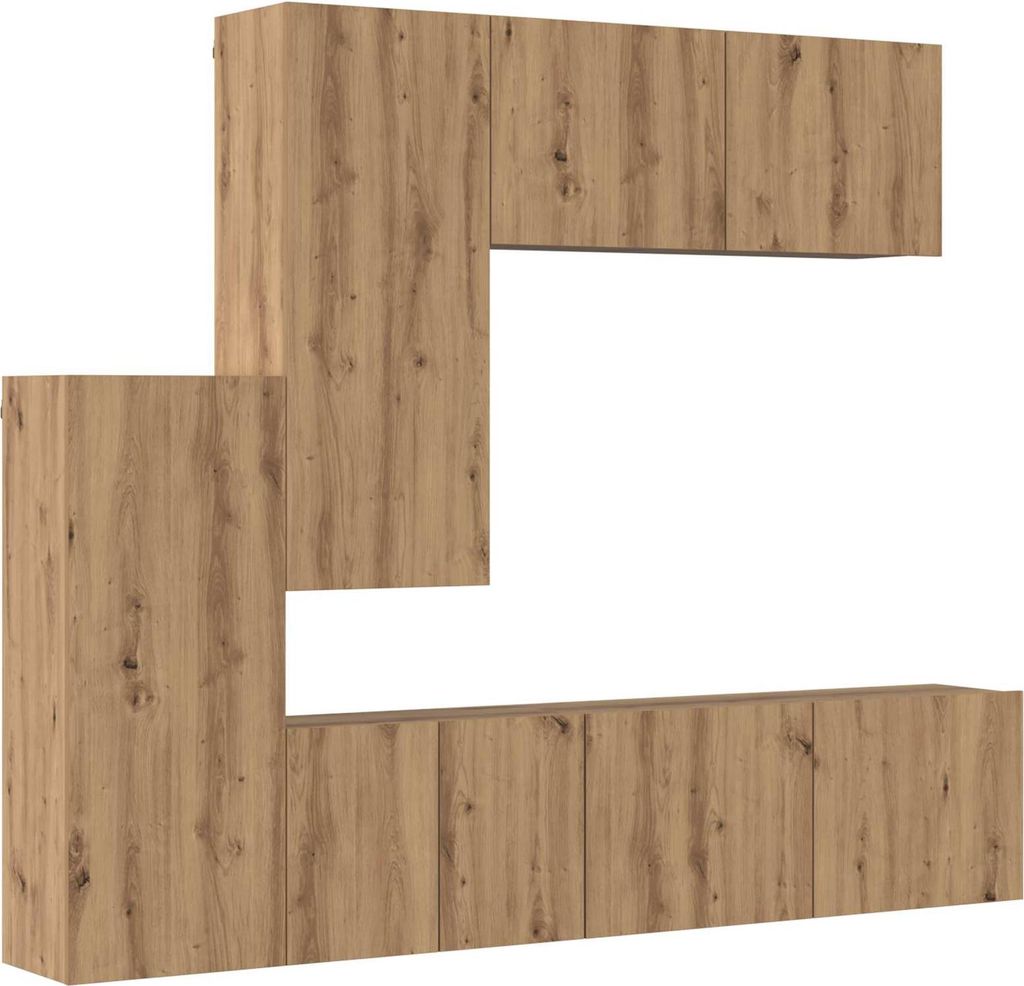 TV-Wandmöbel Wandmontiert 5 pcs Artisan-Eiche Holzwerkstoff