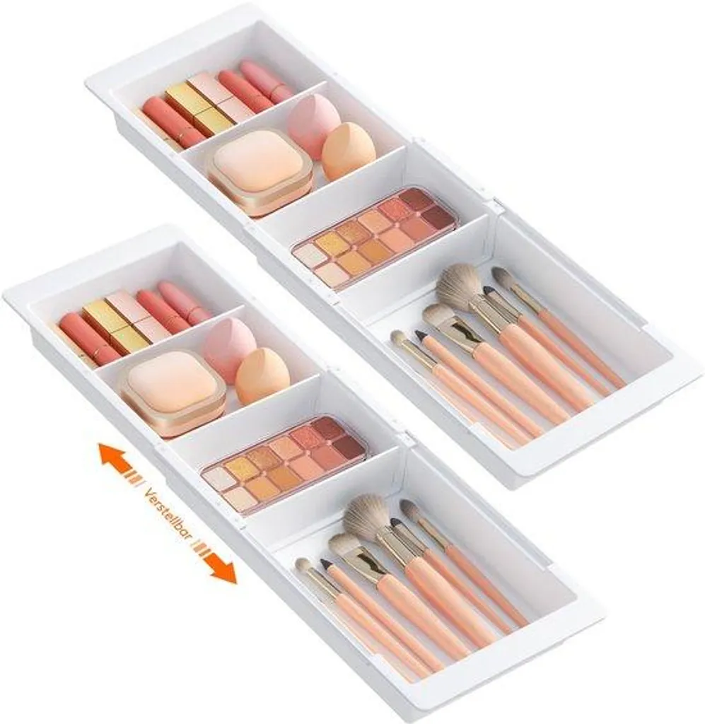 Organisateur extensible blanc 35-55 cm pour tiroir de cuisine et bureau