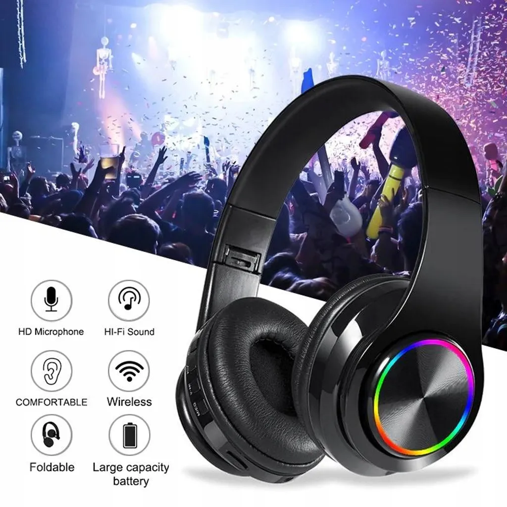 Casque Audio Bluetooth Circum-aural Pliable avec Micro pour Smartphone - 3