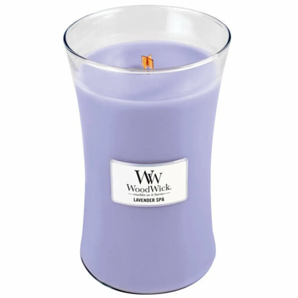 Bougie Parfumée Relaxation Lavender Spa WoodWick 609.5g Idéale pour Salon