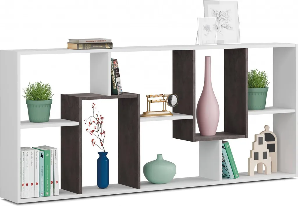 CALICOSY Bibliothèque Réversible 8 Cases Kawa H180 cm Coloris Chêne - 5