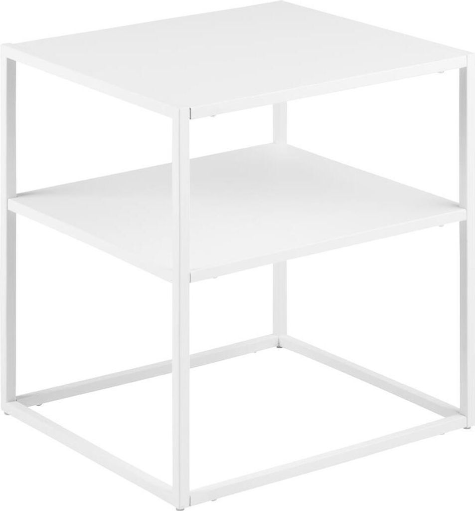 möbelando Nachttisch Nachtkonsole Regal Betttisch Standregal Beistellregal New Haven I Weiß