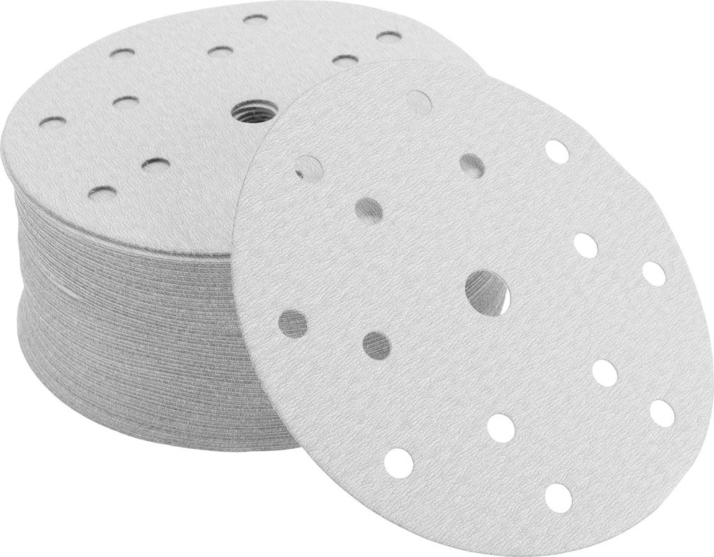 Schleifscheiben, 5,91" 15 Löcher 1000 Körnung Automobilreparatur Rundes Klett- und Schleifpapier aus Aluminiumoxid Weiß, 50 Stück