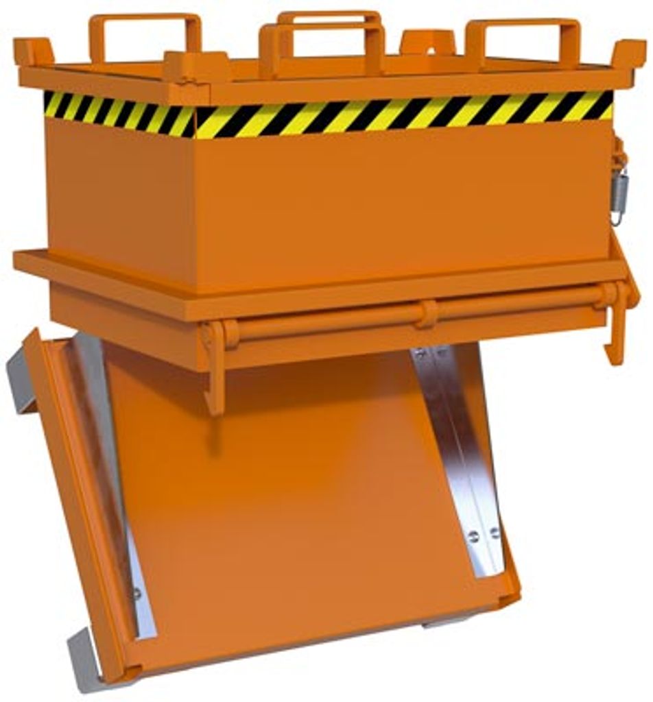 Mini-Klappbodenbehälter, gerade, LxBxH 1000x1200x625 mm, Vol. 0,37 cbm, lackiert RAL 2000 gelborange