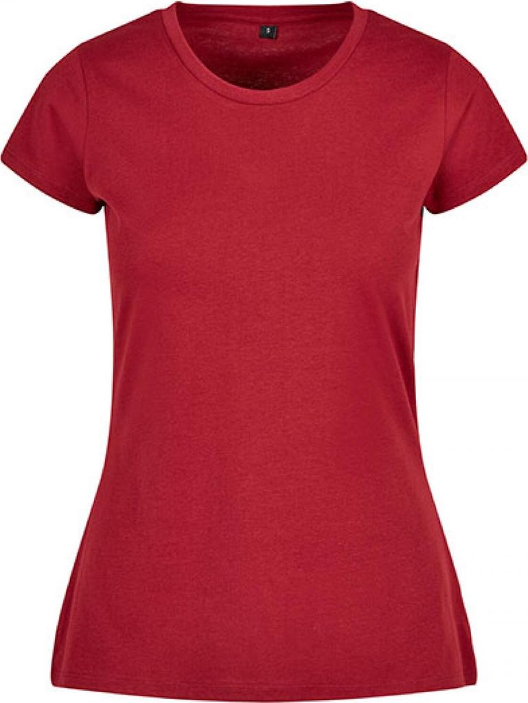 Build Your Brand Basic BB012 | LadiesŽ Basic Tee Kurze, eingesetzte Ärmel - Farbe: Burgundy - Größe: 3XL
