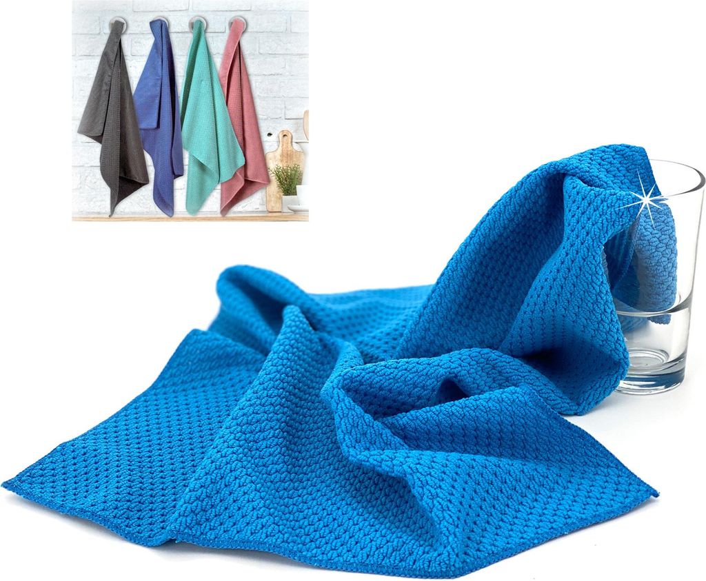 heimtexland 2er Pack Geschirrtücher Microfaser Sensation Trockentücher 40x60 2 Stück Reingigunstücher der Zukunft - saugfähig fusselfrei st...