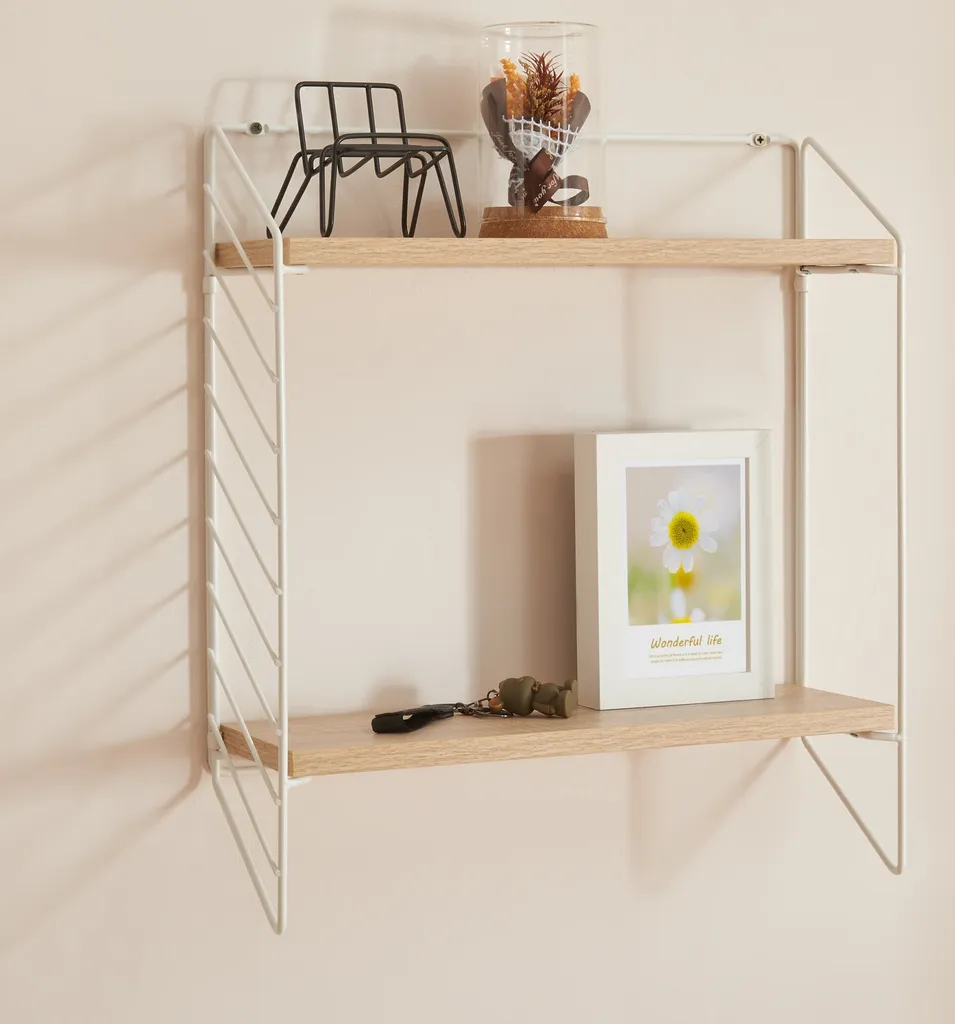 Scaffale Bømlo Instagrammabile - Bianco & Rovere per Parete Decor