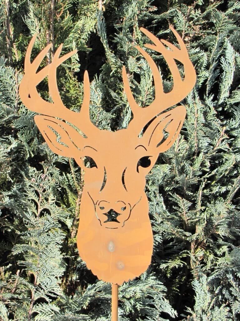 Edelrost Gartenstecker stolzer Hirsch