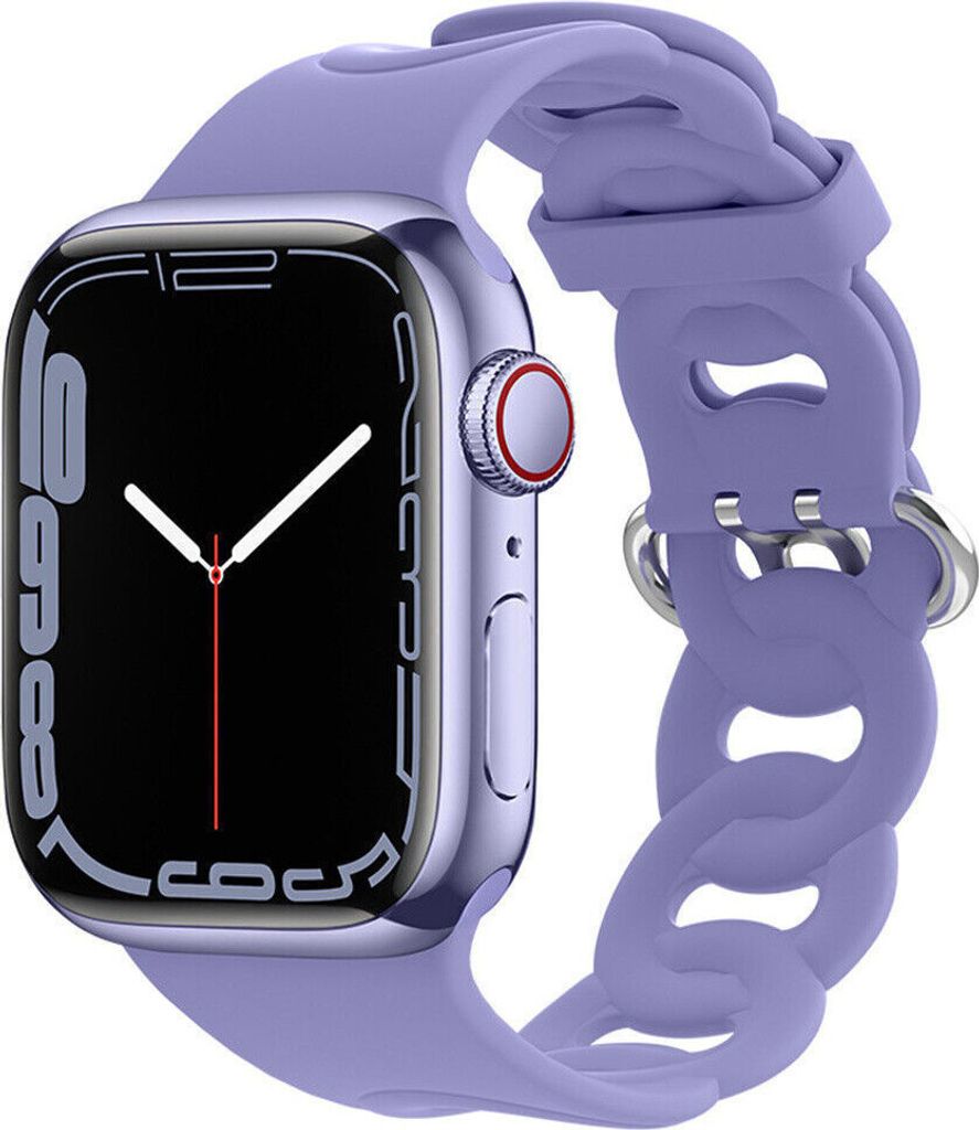 Strap-it Apple Watch Silikon Kettenarmband (Lila) - Große: 38 - 40 - 41mm