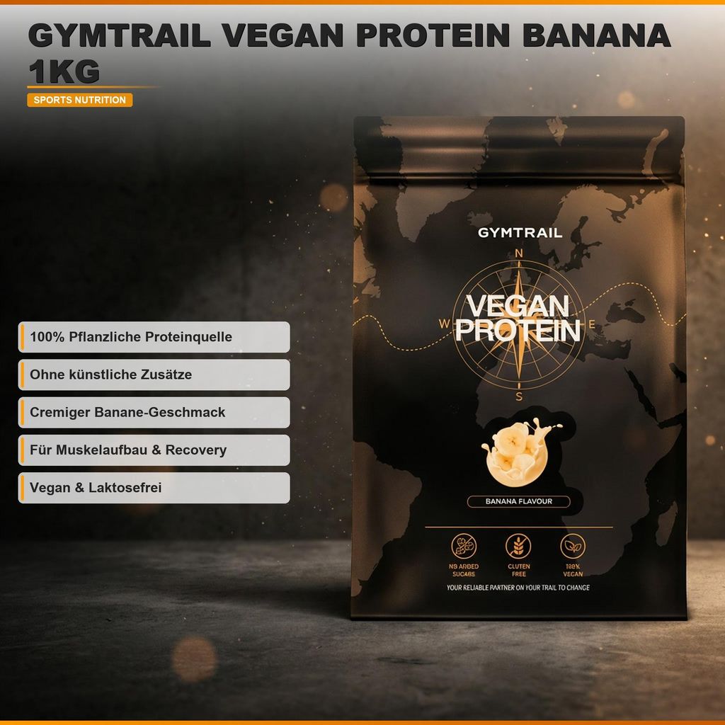 GYMTRAIL Veganes Eiweißpulver aus Erbsenprotein 500g | Pflanzliches Proteinpulver mit essenziellen Aminosäuren | Ohne Soja und Süßungsmittel ...