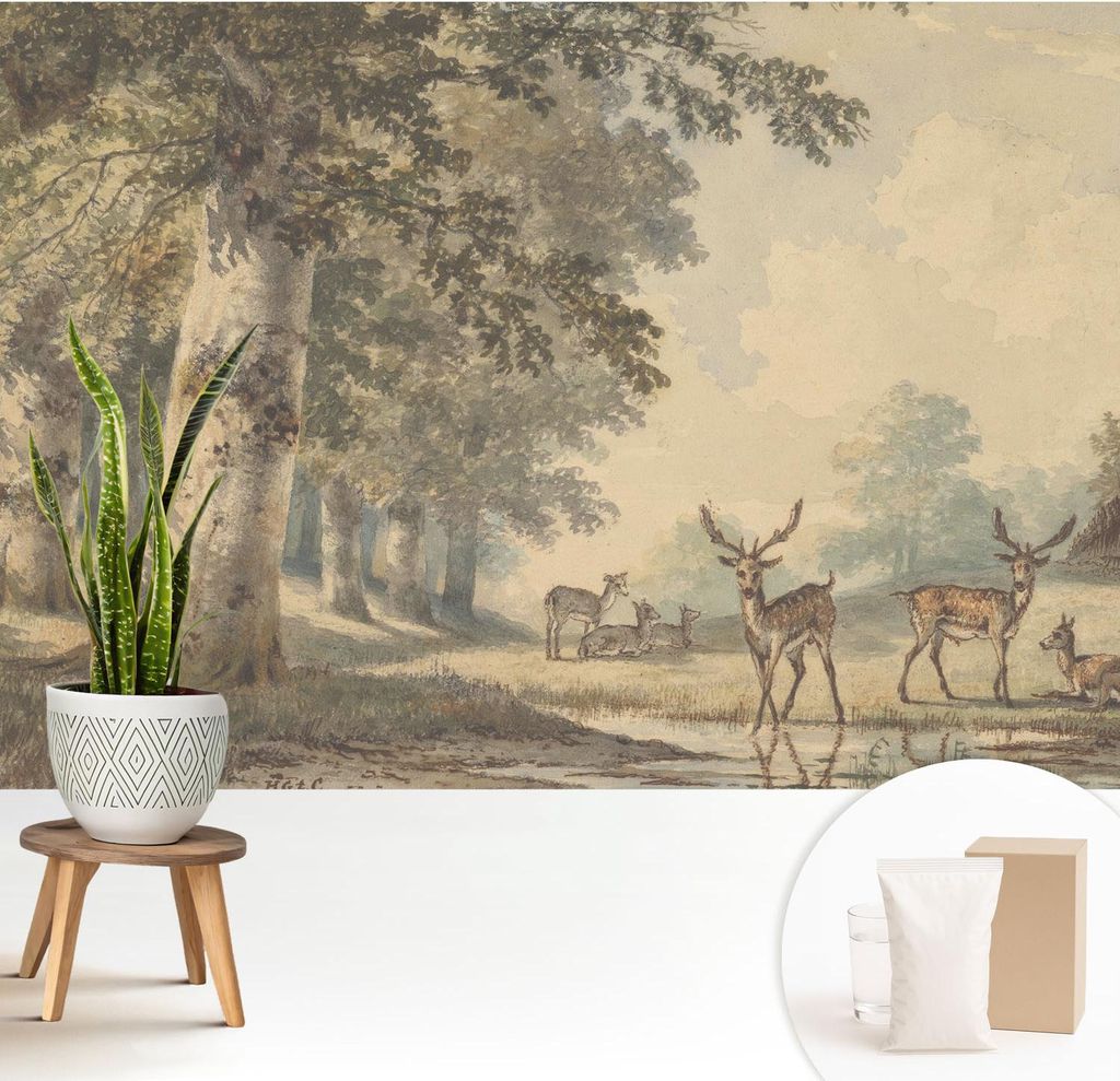Fototapete - 208x146 cm - Tapete - Wandtapete - Wandbilder - Dekofolie - Tapete Folie - Wand - Dekoration - Wohnzimmer - Waldfrieden