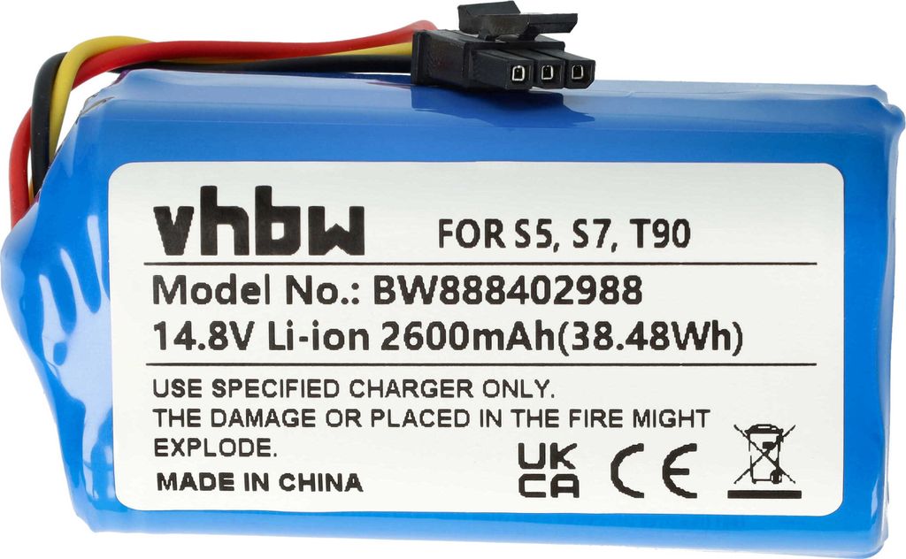 vhbw Akku kompatibel mit Qihoo T90, S7, S9, 360 S5, X9 Saugroboter (2600 mAh, 14,8 V, Li-Ion)