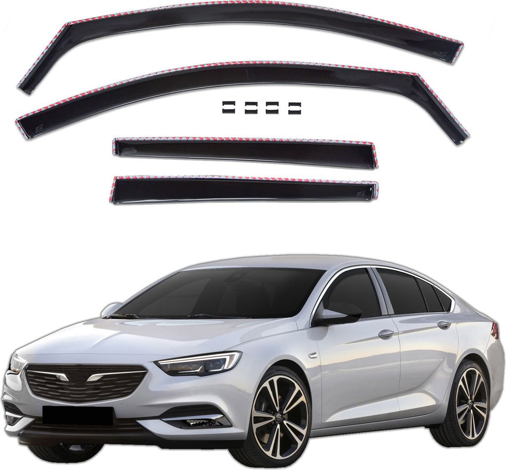 J&J AUTOMOTIVE | GP Windabweiser Für Opel Insignia ab 2017 4tlg, GP Regenabweiser, Schwarz, Getönt, Aerodynamisch, Einfache Montage, Befeistigung...