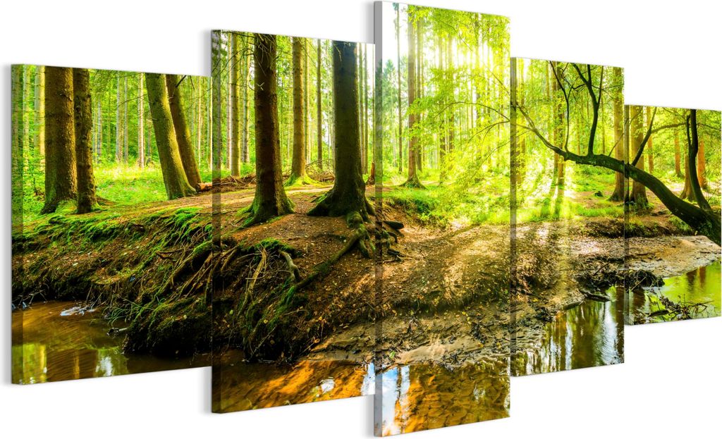 LUMASOUL Leinwand Bilder, Leinwandbild Natur Motiv, Wandbilder Holzrahmen und Webstuhl Wohnzimmer und Schlafzimmer, Bilder 150x75 cm Eklektisch