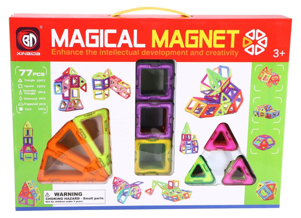Magnetische Bausteine 77 Teile 5.5 cm Produktbild 