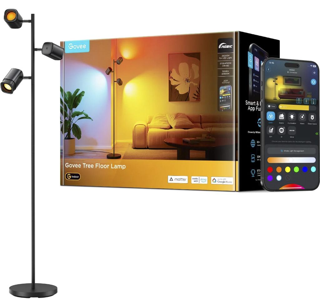 Govee - RGBWW Vloerlamp in de vorm van een boom Productafbeelding 