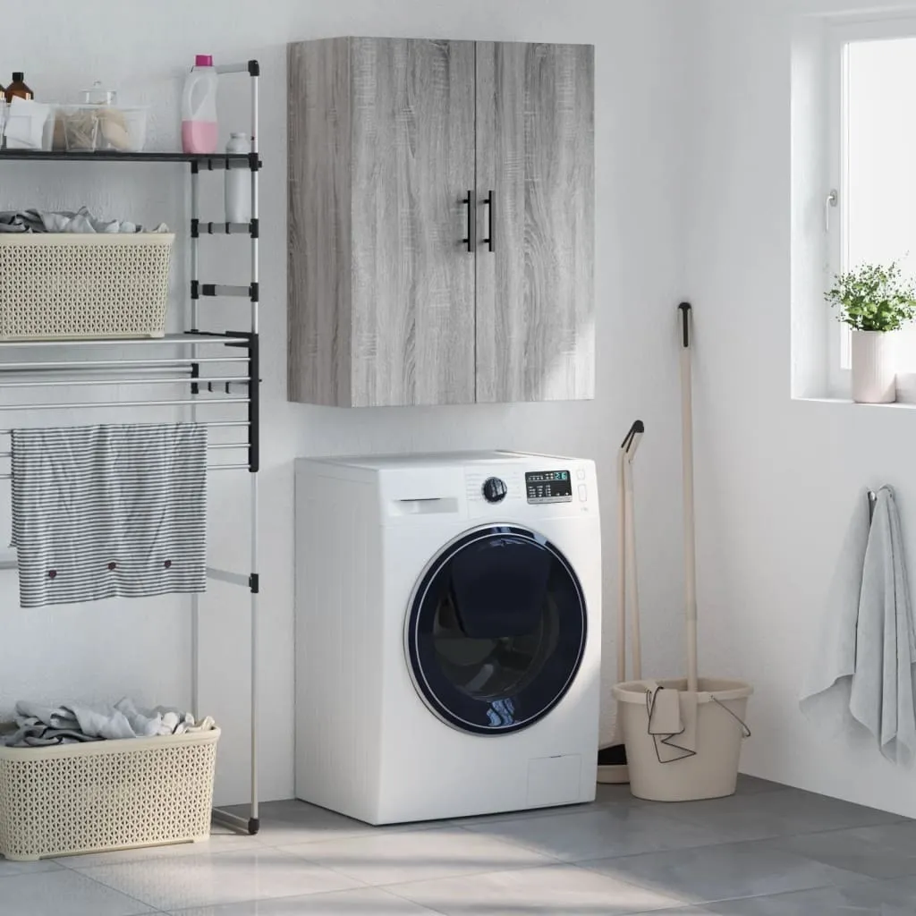 The Living Store Armadio a muro Grigio Sonoma 69,5x34x90 cm