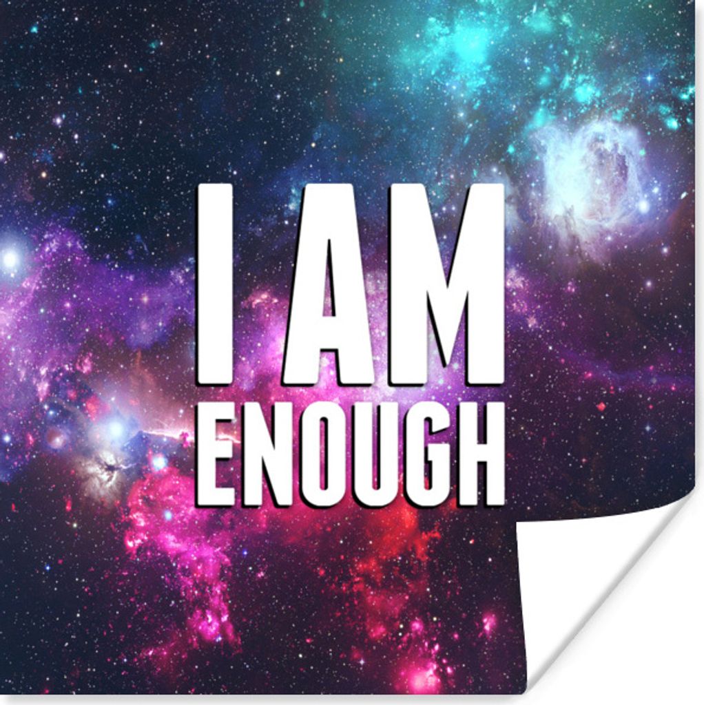 MuchoWow Poster Sprichwörter - 'Ich bin genug' - Zitate - Jungen - Mädchen - Kinder 75x75 cm - Wand Dekoration