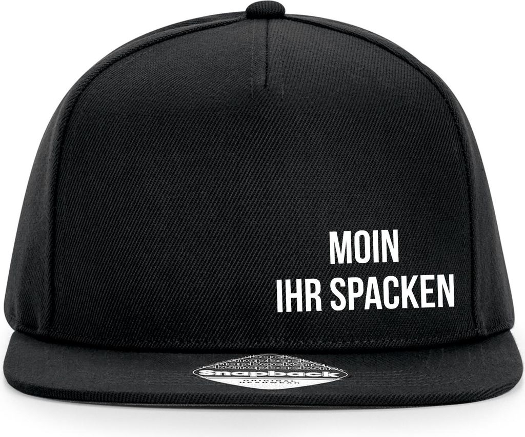 Huuraa Cappy Mütze Moin ihr Spacken Spruch Black Polyester Snapback Kappe Geschenkidee