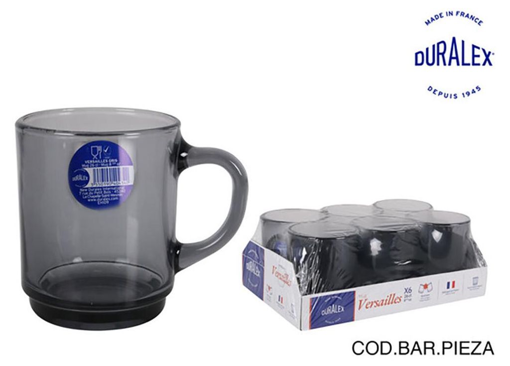 Duralex Set di 6 tazze da caffè trasparenti impilabili Caprice 90ml Trasparente| Bricoinn