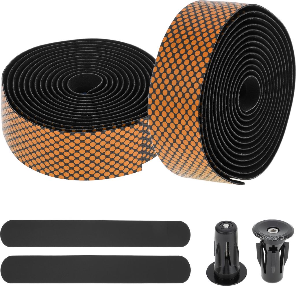 1 Paar Lenkerband, Rutschfestes Und Stoßdämpfendes Lenkerband Für Rennrad, Griffband Für Mountainbike, 2.15m Länge, Schwarz Orange