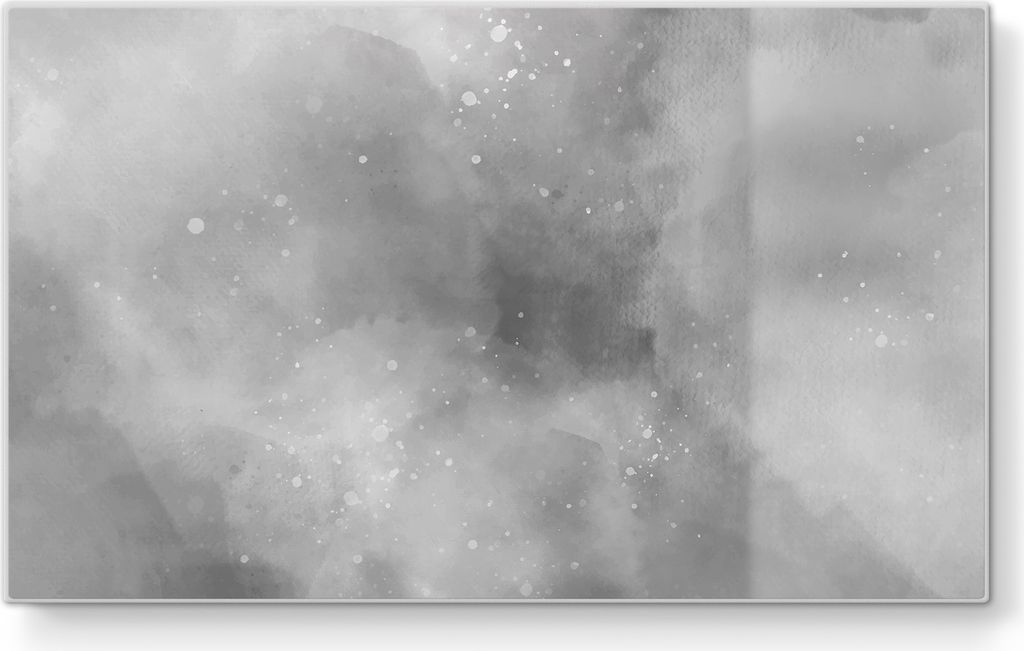 DEQORI Frühstücksbrett Glas 23x14 cm 'Nebel und Sterne' Schneidebrett Schneideplatte