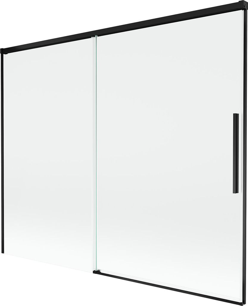 Mexen Rox Badewanne Paravent 2-flügelig zum Schieben 100 x 150 cm, transparent, Chrom - 8C9-100-003-01-00