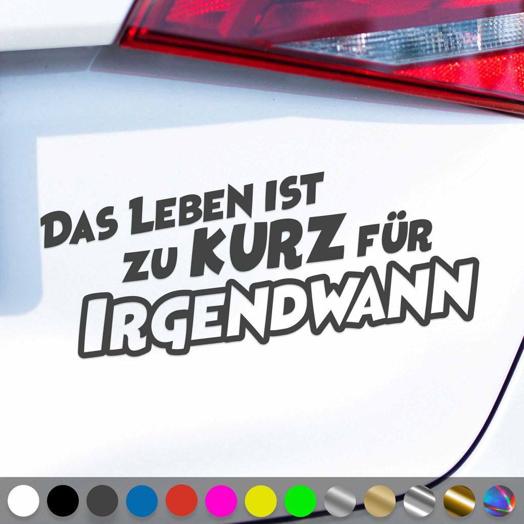 PantherPixel Das Leben Ist Zu Kurz Aufkleber Für Irgendwann Reisen Sticker Auto Geschenkidee Farbe Dunkelgrau