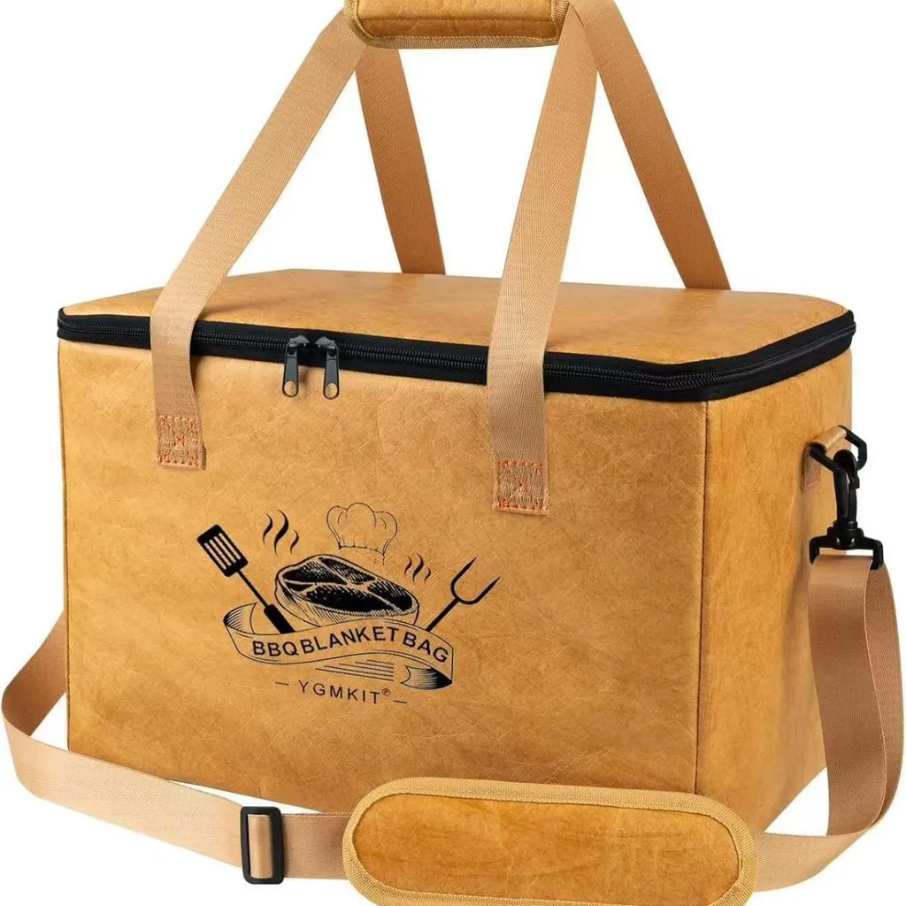 Sac isotherme INF camel 40x25x25 cm grand volume aluminium pour barbecue