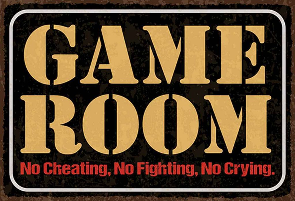 vianmo Holzschild 20x30 cm Game room no cheating no fighting