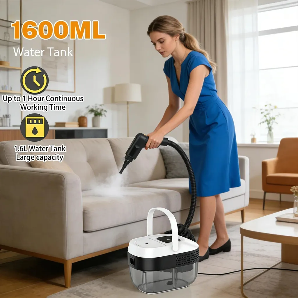 Nettoyeur vapeur 2500W haute pression réservoir 1,6 litre blanc compact - 6