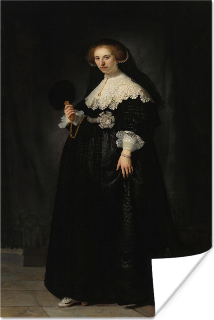 MuchoWow Poster Eheporträt von Oopjen Coppit - Rembrandt van Rijn 80x120 cm - Papierdruck