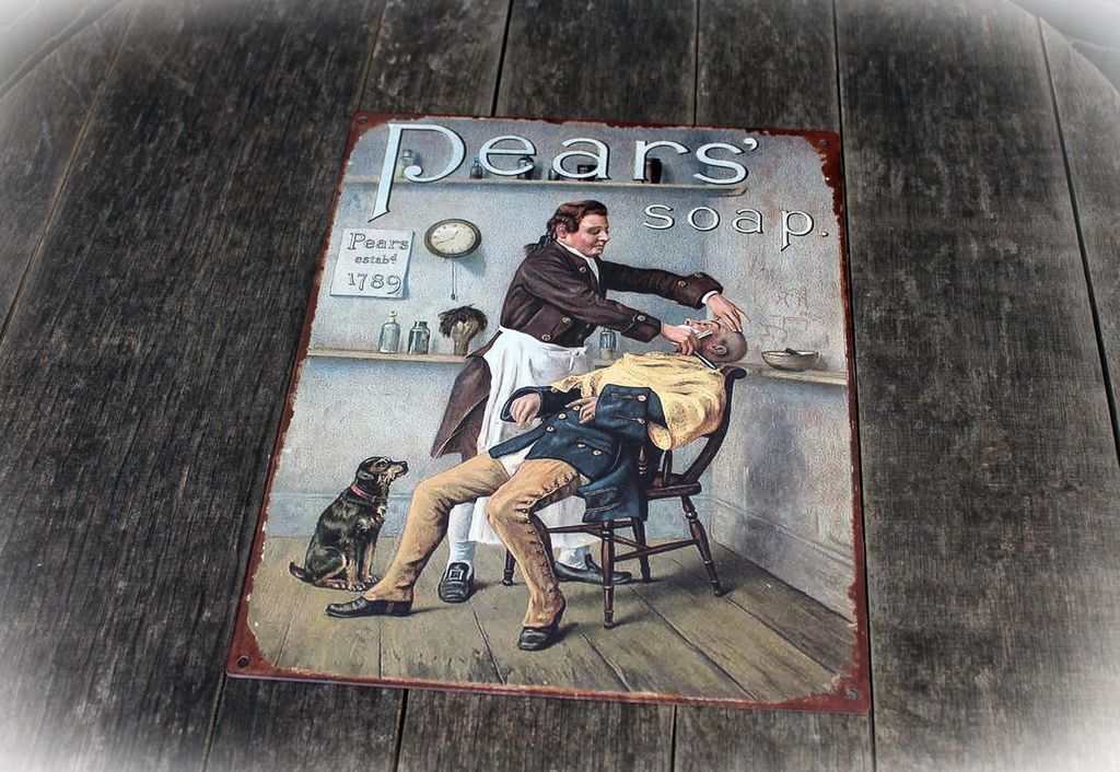 Shabby Blechschild Barber