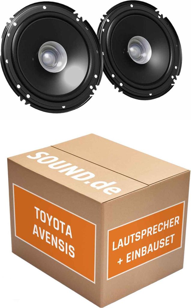 Lautsprecher Boxen Einbaupaket hinten JVC CS-J610X passend für Toyota Avensis T25 | 2x Tief-Mitteltöner mit integriertem Hochtöner 300W MAX
