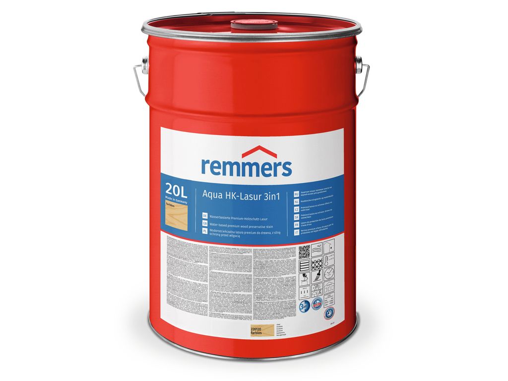 Remmers Aqua HK-Lasur 3in1 farblos 20 l, Holzlasur Produktbild 