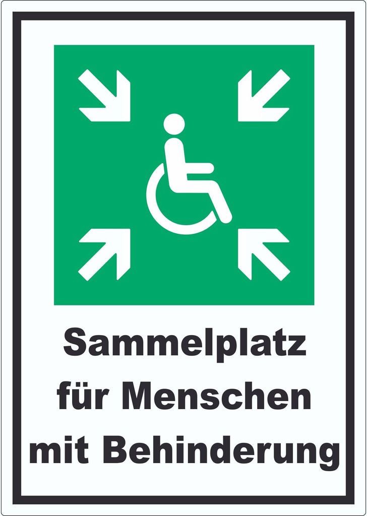 Sammelplatz für Menschen mit Behinderung Aufkleber A7 (74x105mm)