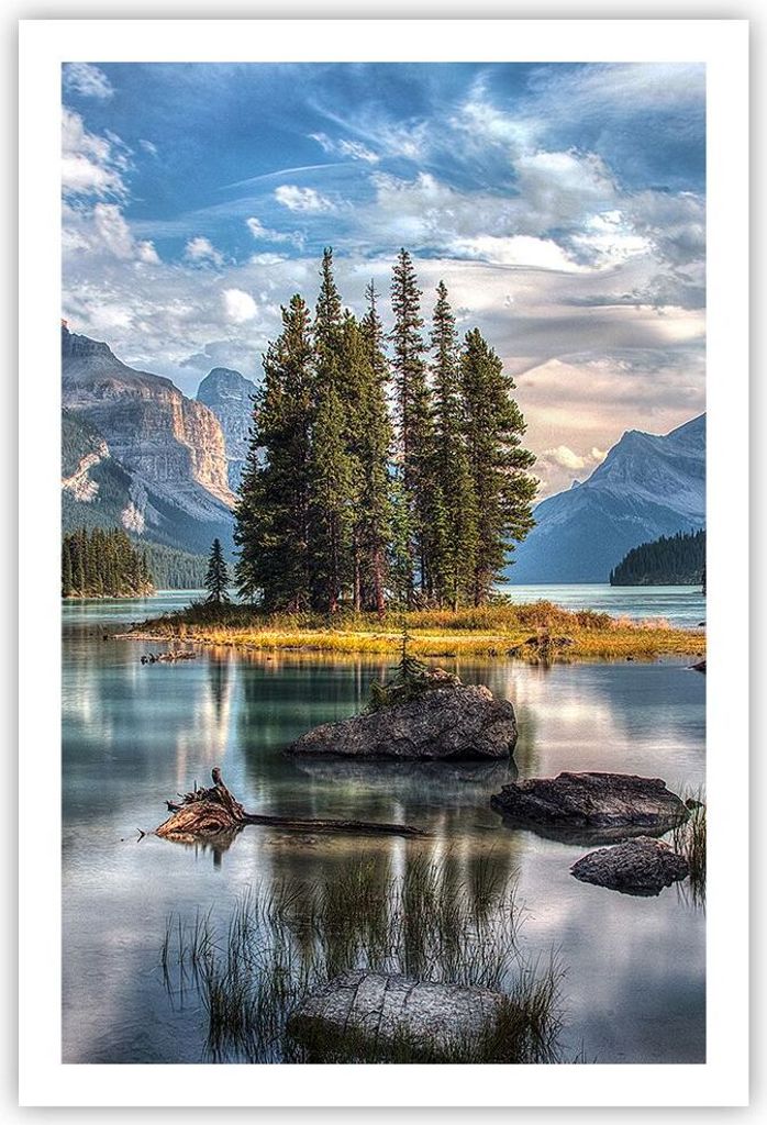 Poster - Poster ohne Rahmen - See Landschaft Natur - 61x91,5 cm - Wand Bild - Wanddeko - Wandbilder - Kunstposter - Wandposter - Bilder - Kunstdruc...